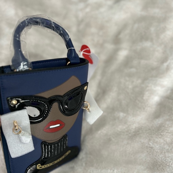 Handbags - NWT Enjoinin Mini Top Handle Crossbody Bag Novelty Face Design